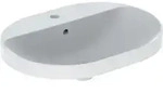 Geberit Einbauwaschtisch VariForm 60x45cm, m HLB, m &Uuml;, ellip., US glas./we