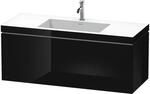 Duravit Waschtischunterschrank c-bonded L-Cube 120x48cm, 1 HL, sw hgl, 1 Ausz.,