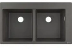 hansgrohe Einbausp&uuml;le S510-F770 370/370 860x490mm, 2 Beck., HL vord, steingrau