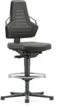 bimos Arbeitsdrehstuhl Nexxit Bodengleiter+Fu&szlig;ring Supertec-Gewebe schwarz...