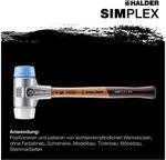 Halder Schonhammer SIMPLEX L.350mm Kopf-D.50mm HO Superplast.wei&szlig;/TPE-soft blau