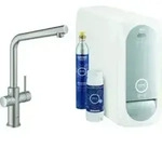 Grohe Sp&uuml;ltisch-Einhebelmischer Blue Home supersteel, L-Auslauf-Starter Kit