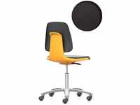 bimos Arbeitsstuhl Labsit mit Rollen Sitzhöhe 450-650 mm PU-Schaum Sitzschale orange