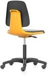 bimos Arbeitsstuhl Labsit 2, PU orange Sitzh&ouml;he 450-650 mm mit Rollen