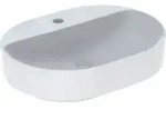 Geberit Aufsatzwaschtisch VariForm 60x45cm, m Hahnloch, o. &Uuml;L, ellipt., we.