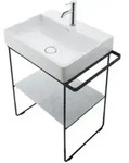 Duravit M&ouml;belwaschtisch geschliffen DuraSquare 50x47cm, o. &Uuml;L, m HLB, 1 Hahnloch,