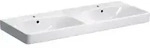 Geberit Doppelwaschtisch Smyle Square 120x48cm, m Hahnl., m &Uuml;L, KeraTect/wei&szlig;