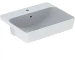 Geberit Halb-Einbauwaschtisch VariForm 55x45cm, m Hahnl., m &Uuml;L, quadr., wei&szlig;