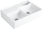V&B Sp&uuml;lstein-Doppelbecken Restesch., Einbausp&uuml;le, ivory CeramicPlus