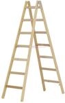 Hymer Holz-Sprossenstehleiter, beidseitig begehbar, 2x7 Sprossen