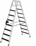 MUNK Aluminium-Stehleiter beidseitig begehbar clip-step 2 x 9 Stufen