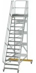 MUNK Aluminium-Plattformtreppe fahrbar 60&deg; 15 Stufen