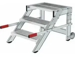 MUNK Aluminium-Arbeitspodest fahrbar Stufenbreite 600 mm 3 Stufen
