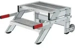 MUNK Aluminium-Arbeitspodest fahrbar Stahl-Gitterrost Stufenbreite 600 mm 2...