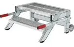 MUNK Aluminium-Arbeitspodest fahrbar Stahl-Gitterrost Stufenbreite 800 mm 2 Stufen