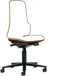 bimos Arbeitsstuhl Neon Basisstuhl mit Rollen Flexband orange Sitzh&ouml;he 450-620 mm