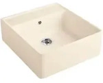 V&B Sp&uuml;lstein-Einzelbecken m Abl.garn, Exzenter, ivory CeramicPlus