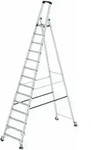 MUNK Aluminium-Stehleiter einseitig begehbar Rollen 1 x 14 Stufen