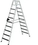 MUNK Aluminium-Stehleiter beidseitig begehbar clip-step 2 x 10 Stufen