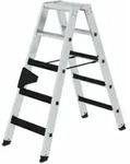 MUNK Aluminium-Stehleiter beidseitig begehbar clip-step 2 x 5 Stufen