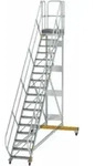 MUNK Aluminium-Plattformtreppe fahrbar 45&deg; 18 Stufen