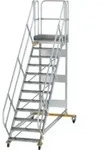 MUNK Aluminium-Plattformtreppe fahrbar 45&deg; 12 Stufen