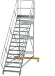 MUNK Aluminium-Plattformtreppe fahrbar 45&deg; 15 Stufen
