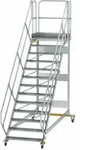 MUNK Aluminium-Plattformtreppe fahrbar 45&deg; 13 Stufen