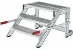 MUNK Aluminium-Arbeitspodest fahrbar Stufenbreite 800 mm 3 Stufen