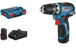 Bosch Akku-Bohrschrauber GSR 12V-35 FC mit 2 x 3,0 Ah Li-Ion Akku 1 Aufsatz L-BOXX
