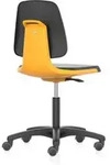 bimos Arbeitsstuhl Labsit 2, K-Leder orange Sitzh&ouml;he 450-650 mm mit Rollen