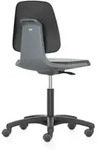 bimos Arbeitsstuhl Labsit 2, K-Leder anthrazit Sitzh&ouml;he 450-650 mm mit Rollen