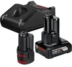Bosch Akku Starter-Set: 1 x GBA 12 Volt 2,0 Ah 1 x GBA 12 Volt 4,0 Ah GAL 12V-40