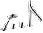 hansgrohe Fertigset Axor Starck Organic 4-L-Fliesenrd.-Arm., m Thermostat, chrom