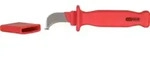 KS Tools Isoliertes Kabelmesser mit Hakenklinge, 200 mm mit Sicherheits-Kunstoffgriff