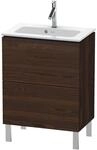 Duravit Waschtischunterschrank Compact L-Cube 62x39,1cm, Nussb geb., 2 Ausz., stehend