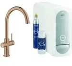 Grohe Sp&uuml;ltisch-Einhebelmischer Blue Home warm suns geb., C-Auslauf-Starter Kit