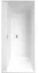 V&B Rechteck-Badewanne Collaro Duo 160x75cm, EB-Ausf. Chrome, stone white