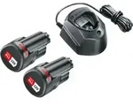 Bosch Akku Starter-Set: 2 x PBA 12V, 1.5 Ah O-A Akku und Ladeger&auml;t GAL 1210 CV