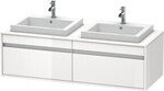 Duravit Waschtischunterschrank Ketho 140x55x42,6cm, f EWT, 2 AZ, B bs, we hgl