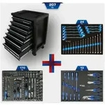 Brilliant Tools BLAU/SILBER Werkstattwagen mit 7 Schubladen und 207