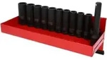 KS Tools 1/2" 12-kant-Kraft-Stecknuss-Satz, lang, 13-teilig