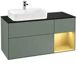 V&B Waschtischunterschrank Wandbeleuchtung Finion 120cm, Pl b m, Reg re gol m, Oli. m