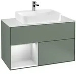 V&B Waschtischunterschrank Wandbeleuchtung Finion 100, Pl w m, Rg li wh. m Lac, Oli.