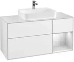 V&B Waschtischunterschrank Finion 120cm, Pl w m, Rg r w m Lac, glo wh. Lac