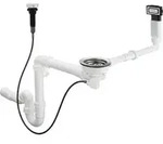 hansgrohe Ab- u. &Uuml;berlaufgarnitur D16-11 autom., f&uuml;r Einzelbecken Granit, chrom