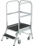 MUNK Podesttreppe eins. begehbar mit Federrollen Korundbeschichtung R 13 2...