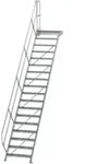 MUNK Aluminium-Treppe Plattform 45&deg; 18 Stufen