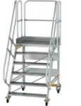 MUNK Aluminium-Plattformtreppe fahrbar 60&deg; 6 Stufen