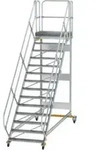 MUNK Aluminium-Plattformtreppe fahrbar 45&deg; 14 Stufen